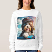 Sweatshirt Bernedoodle Bateau Chien Chien maman Chien Papa ca (Devant)
