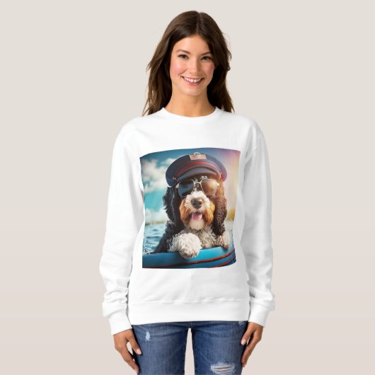 Sweatshirt Bernedoodle Bateau Chien Chien maman Chien Papa ca (Devant entier)