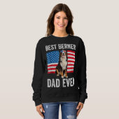 Sweatshirt Berner Papa Drapeau Américain Propriétaire Chien B (Devant entier)