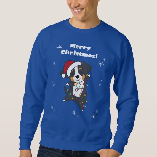 Sweatshirt Bernese Joyeux Noël Joyeux Chiens de Noël Sucer (Devant)