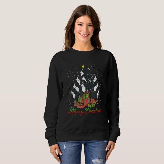 Sweatshirt Bernese Mountain Dog Matching Santa Christmas Tre (Devant entier)