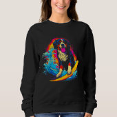 Sweatshirt Bernese Mountain Dog Surfer (Devant)