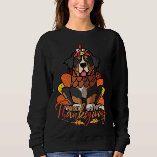 Sweatshirt Bernese Mountain Dog Thanksgiving Dog Turkey Costu (Devant)