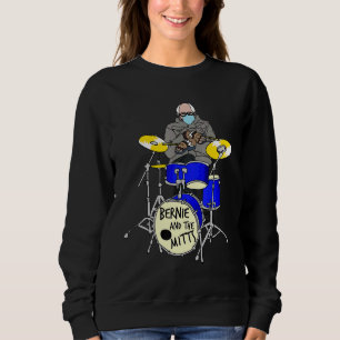 Sweatshirt Bernie Sanders Mittens Drumming Drum Inauguration