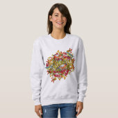 Sweatshirt Berries et oiseaux Feuilles botaniques Automne (Devant entier)