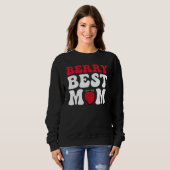 Sweatshirt Berry Best Mom Cute Strawberry Groovy Quote (Devant entier)