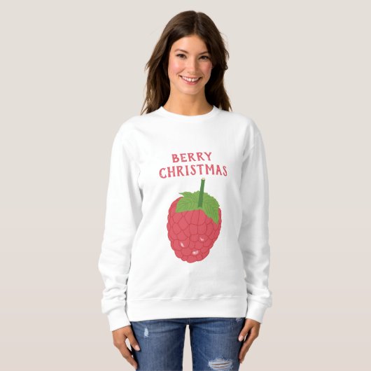 Sweatshirt Berry Christmas Raspberry Fruit Design (Devant entier)