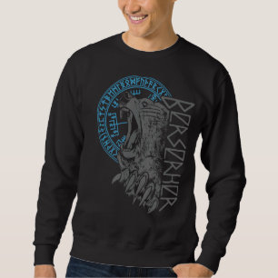 Sweatshirt Berserker Bear Warrior Odin Runes Nordic Compass V