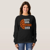 Sweatshirt Best Basketball Dad Coach Ever Fathers Day Retro B (Devant entier)