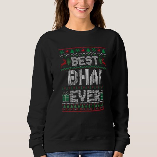 Sweatshirt Best Bhai Ever Christmas Pajamas Matching Ugly Xma (Devant)