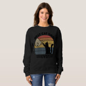 Sweatshirt Best Black Cat Dad Ever Kitten Vintage (Devant entier)