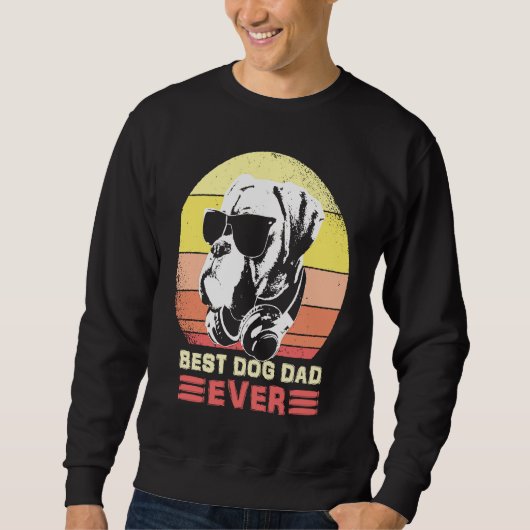 Sweatshirt Best Boxer Dog Dad Ever Sunglasses And Headphones (Devant)