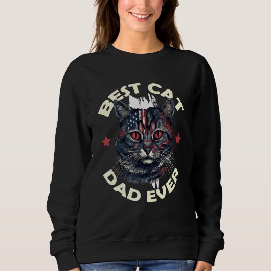 Sweatshirt Best Cat Dad Ever (Devant)
