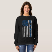Sweatshirt Best Cat Dad Ever American Flag Daddy Father's Day (Devant entier)
