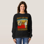 Sweatshirt Best Cat Dad Ever  Kitten Cat Fist Bump Retro Vint (Devant entier)
