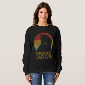 Sweatshirt Best Cat Dad Ever Retro Sunset  Daddy Cat Father s (Devant entier)