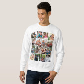 Sweatshirt Best Dad Ever 16 Photo Collage Personalized Father (Devant entier)