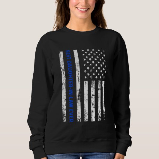 Sweatshirt Best Daughter In Law Ever Retro American Flag Boys (Devant)