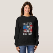 Sweatshirt Best Dog Dad Ever Pitbull 4th of July (Devant entier)