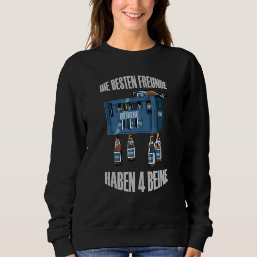 Sweatshirt Best Friends 4 legs  fun beer and party design (Devant)