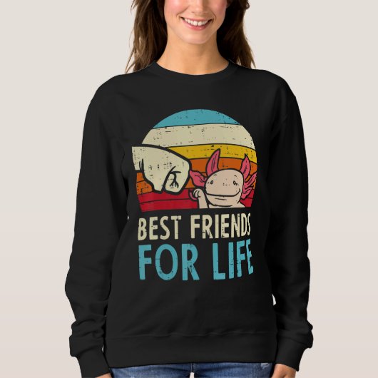 Sweatshirt Best Friends For Life Axolotl Fist Bump Retro Boys (Devant)