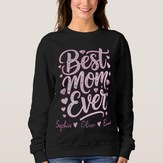 Sweatshirt Best MOM Ever Personalized (Devant)