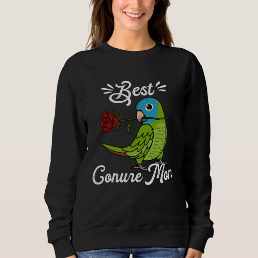 Sweatshirt Best Parrot Mom I Blue crowned Conure (Devant)