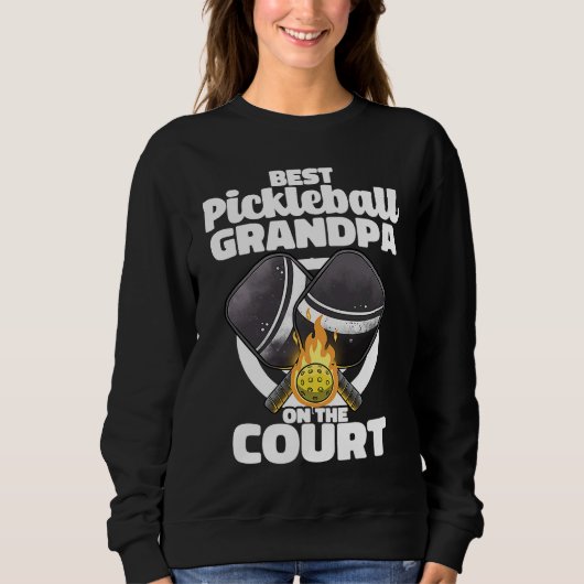 Sweatshirt Best Pickleball Grandpa Paddle Pickleballer Lucky  (Devant)
