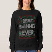 Sweatshirt Best Swimmer Ever Christmas Pajamas Matching Ugly  (Devant)