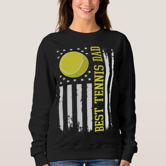 Sweatshirt Best Tennis Dad Tennis Daddy US Flag (Devant)