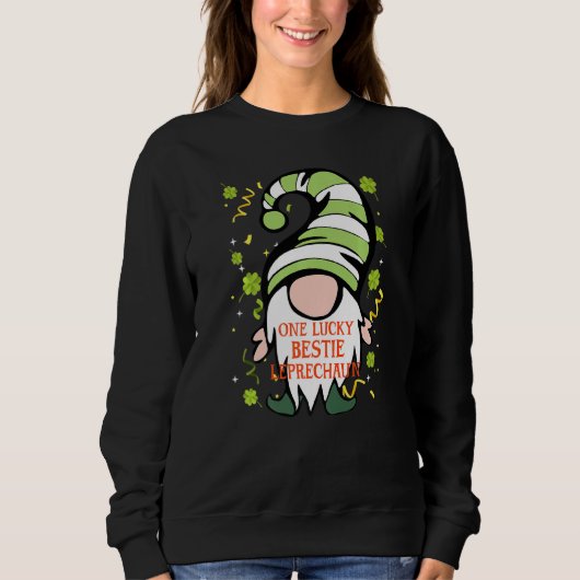 Sweatshirt Bestie Funny St Patrick S Day Lucky Gnome Family M (Devant)