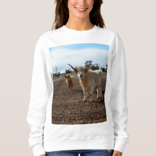 Sweatshirt Bétail sur la perte : Highland Cows Blé Heist