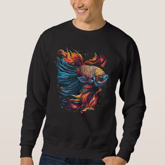 Sweatshirt Betta Fish Cool Abstract Colorful (Devant)