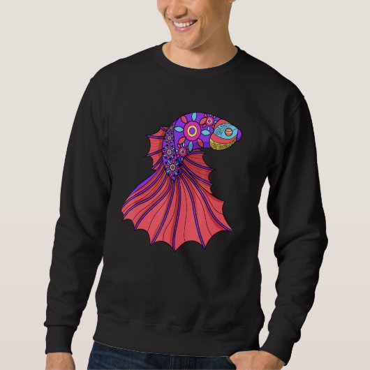 Sweatshirt Betta Fish Mandala Siamese Combattre les fans de p (Devant)