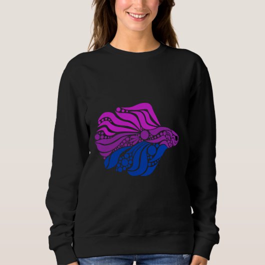 Sweatshirt Betta Poisson rose Purple Blue Pride (Devant)