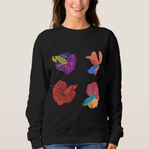 Sweatshirt Betta Poisson Siamese Batteur Poisson Batteur Pois