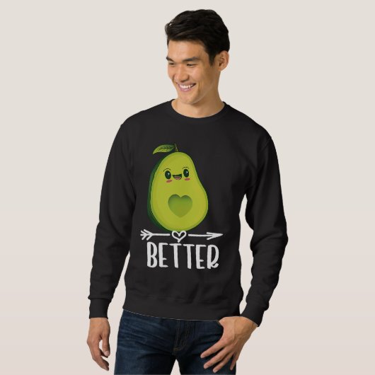 Sweatshirt Better Half Couple Sliced Avocado  Valentine's Day (Devant entier)