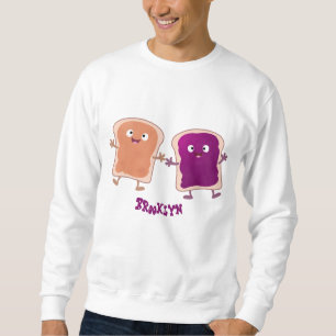 Sweatshirt Beurre d'arachide mignonne et caricature sandwich