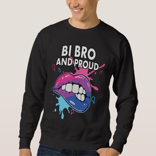Sweatshirt Bi Bro And Proud Bisexual Rainbow Pride Bisexualit (Devant)