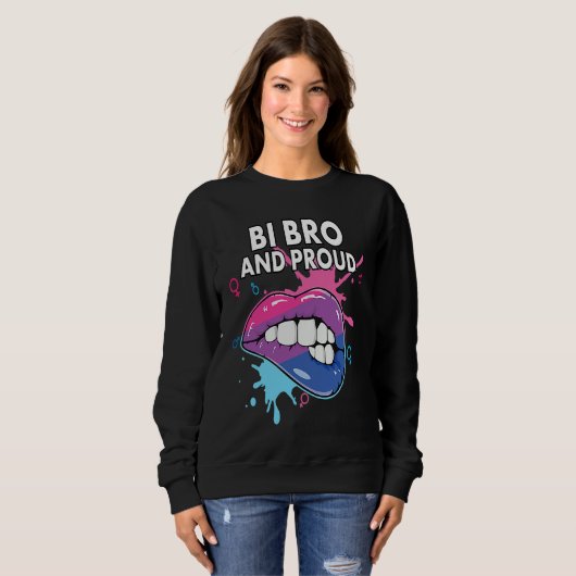 Sweatshirt Bi Bro And Proud Bisexual Rainbow Pride Bisexualit (Devant entier)