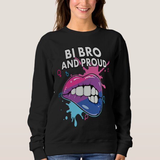 Sweatshirt Bi Bro And Proud Bisexual Rainbow Pride Bisexualit (Devant)