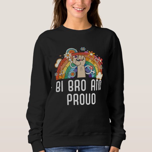 Sweatshirt Bi Bro And Proud Bisexual Rainbow Pride Bisexualit (Devant)