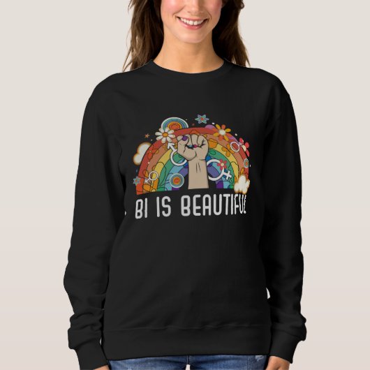 Sweatshirt Bi Is Beautiful Bisexual Rainbow Pride Bisexuality (Devant)