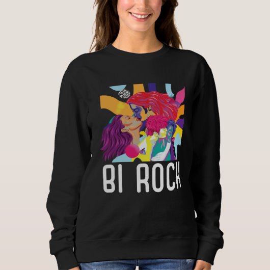 Sweatshirt Bi Rock Bisexual Rainbow Pride March Bisexuality L (Devant)