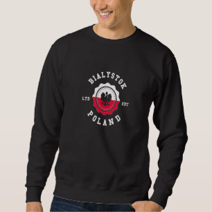 Sweatshirt BIALYSTOK Pologne Drapeau Badge Vintage Premium