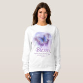 Sweatshirt Bible du papillon chrétien pour les femmes Verse : (Devant entier)