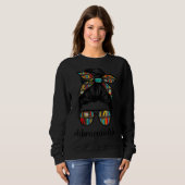 Sweatshirt Bibliothécaire Enseignant Messy Bun Life Book Libr (Devant entier)