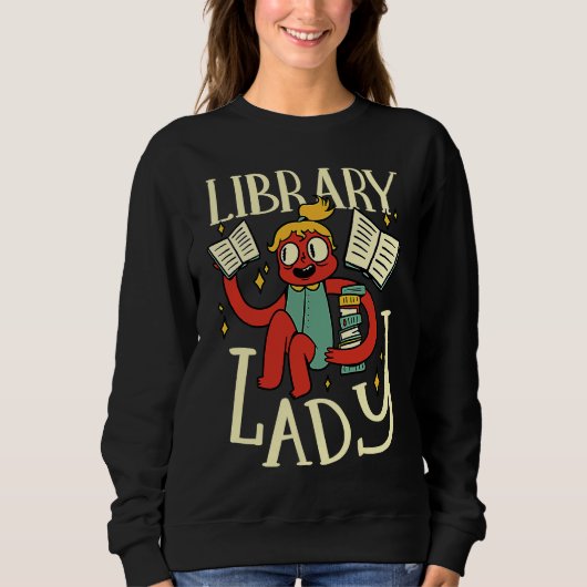 Sweatshirt Bibliothèque Lady Shushing Librarian Bookworm (Devant)
