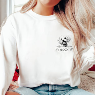 Sweatshirt Bichon Frise Chien Dessin main personnalisé
