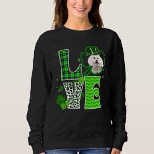 Sweatshirt Bichon Frise Shamrock Lucky C Irish St patrick Da